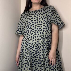 A Classy Chic Boutique Olive and Black Midi Dress